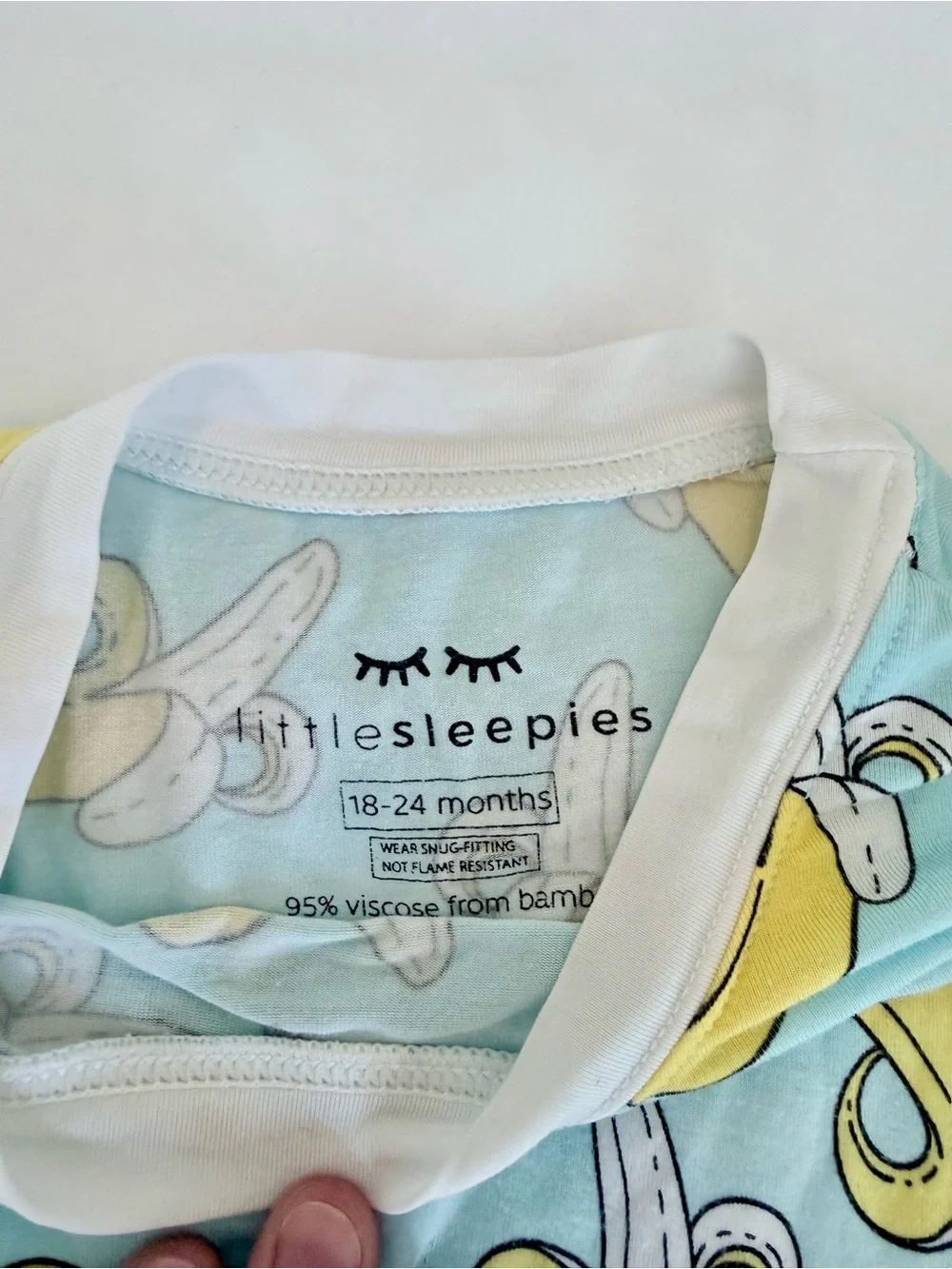 Little Sleepies Blue Bananas Long sleeve Pjs (size 18-24M)